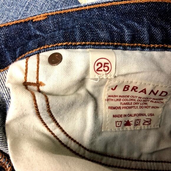 J Brand 25 Womens Medium Wash Distressed Cuffed Boyfriend Denim Jeans - Picture 5 of 6